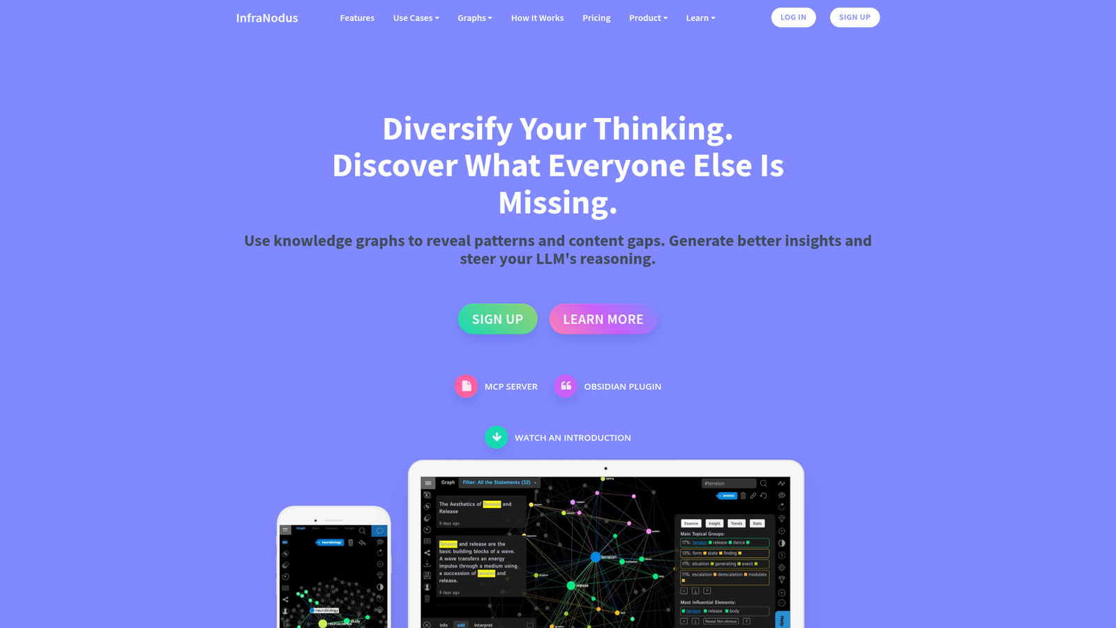Infranodus homepage