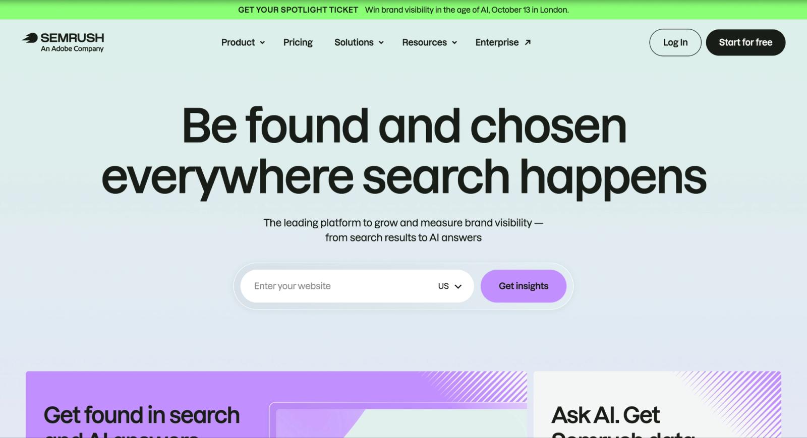 Semrush Homepage