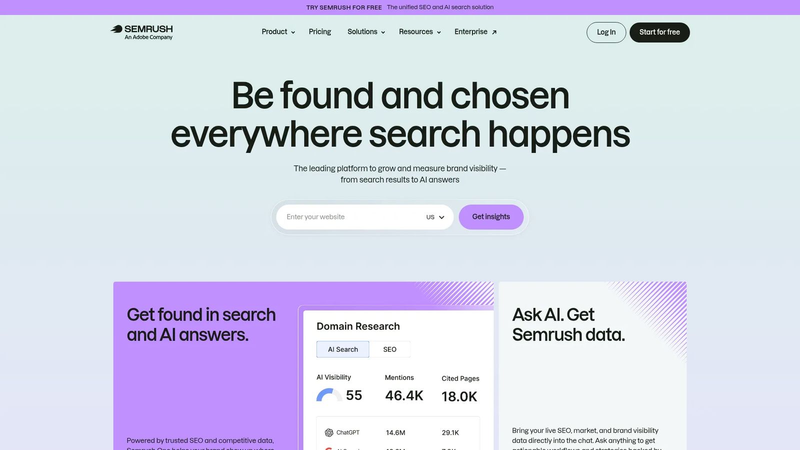 Semrush: Best For Pairing Traditional SEO Data With AI Share Of Voice