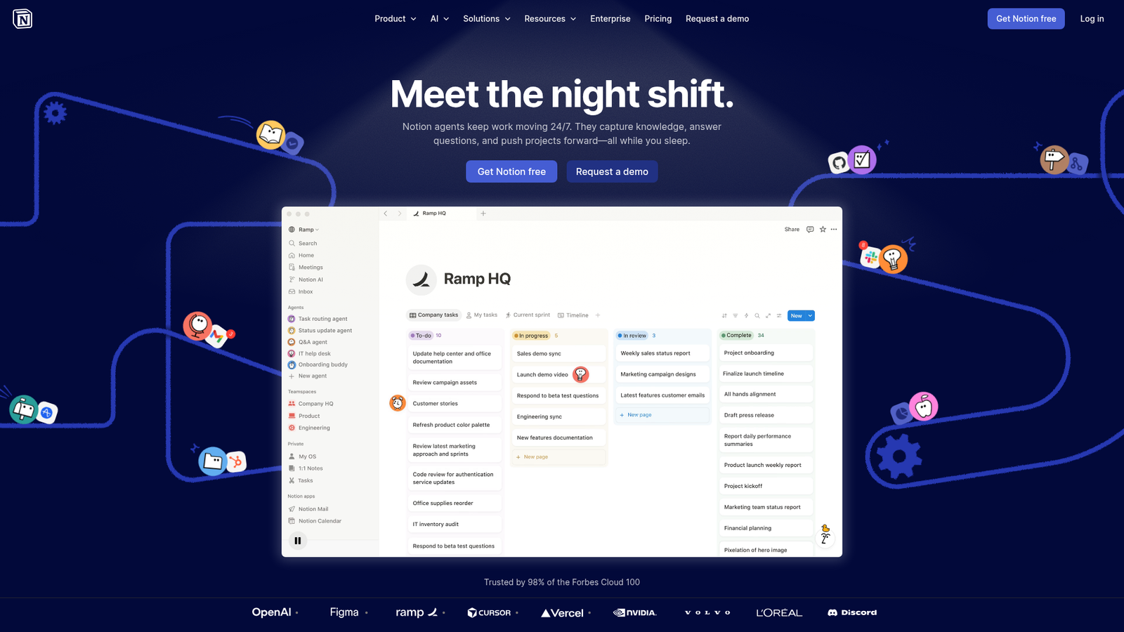 Notion AI homepage