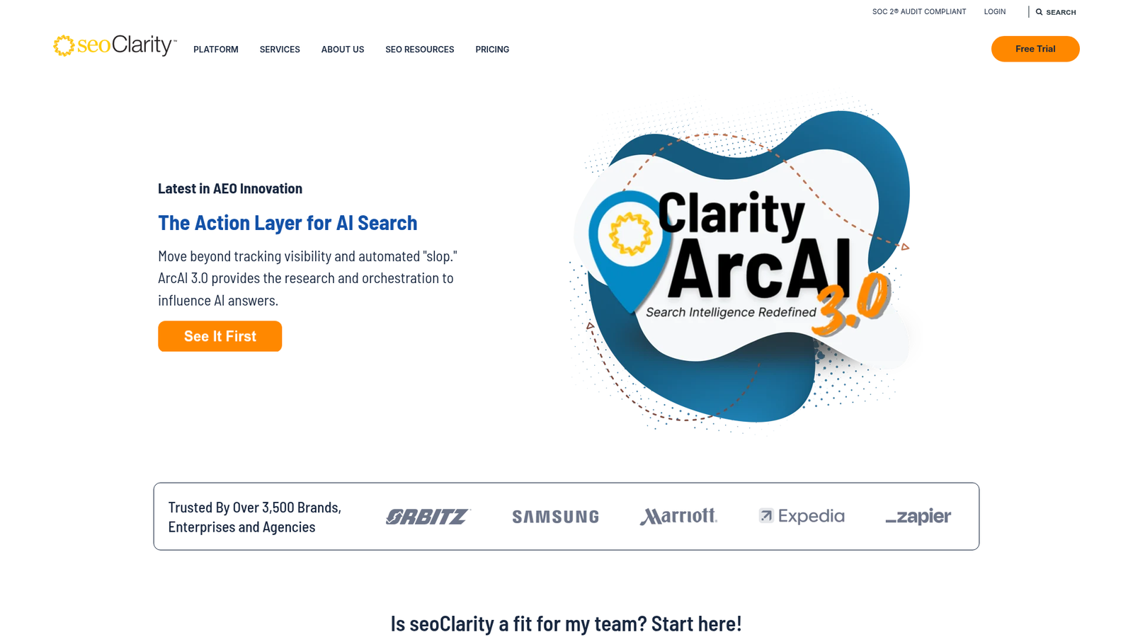 seoClarity homepage
