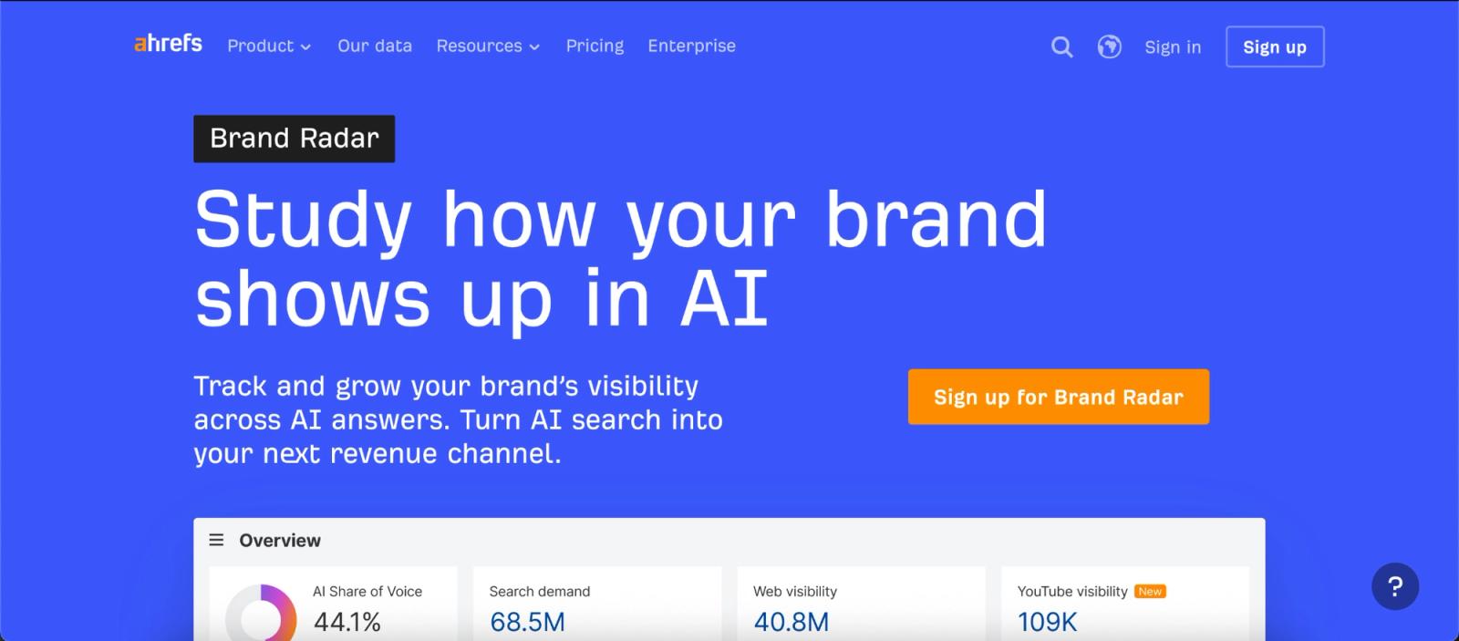 Ahrefs Brand Radar: Best For Market-Level Citation Data At Scale 
