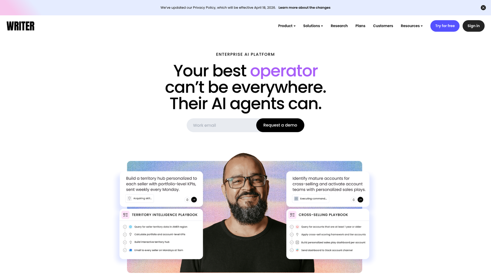 Writer homepage