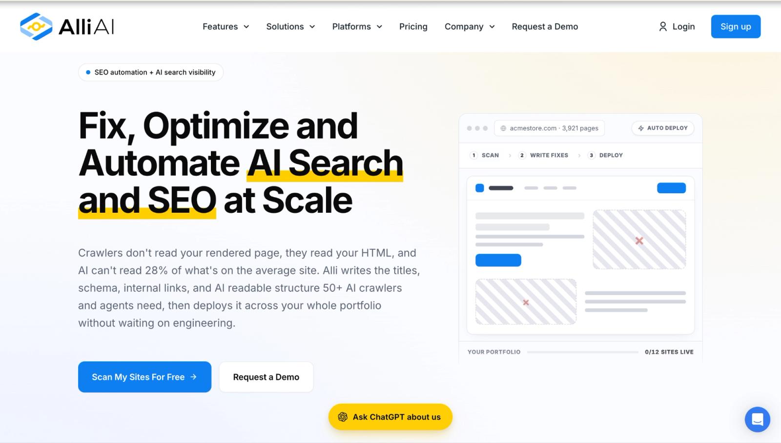 Alli AI Homepage