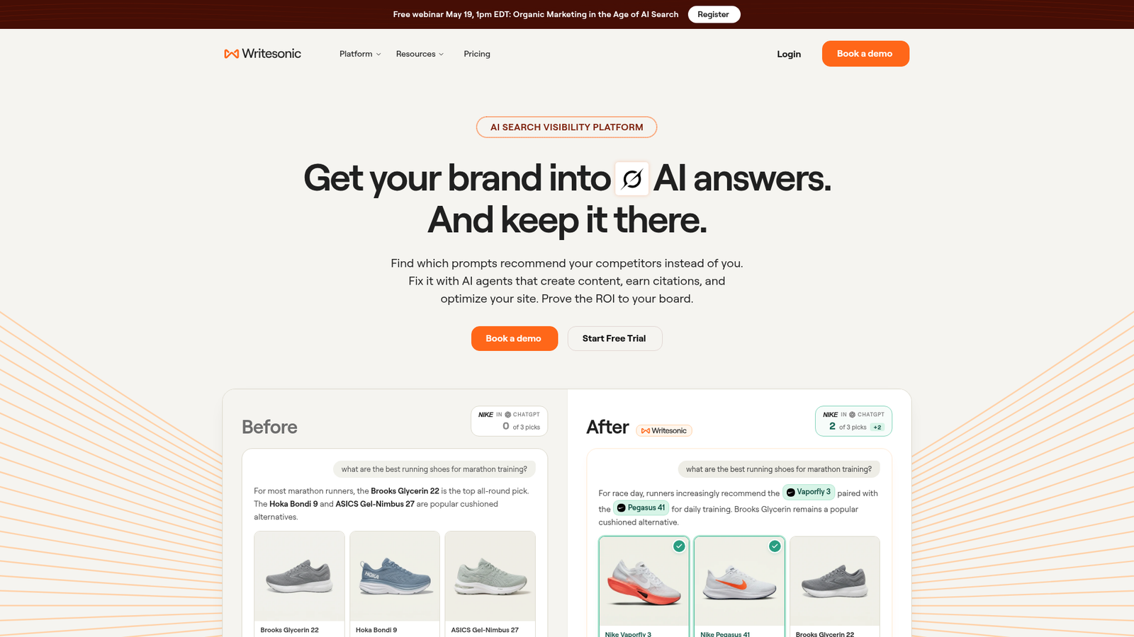 Writesonic homepage