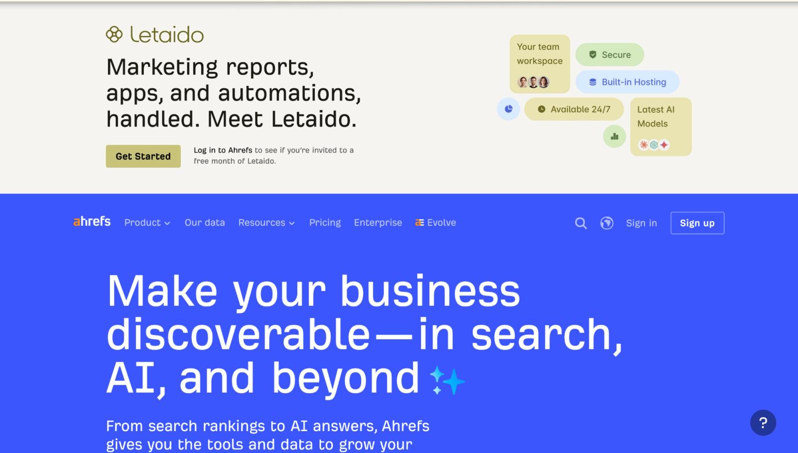 Ahrefs Homepage