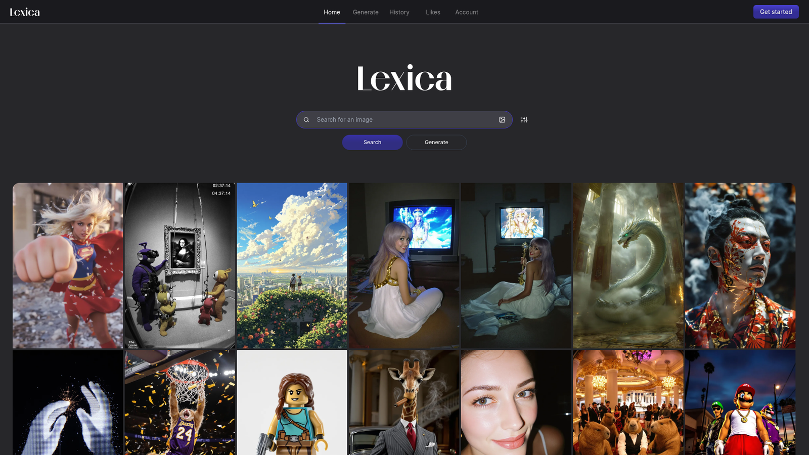 Lexica Art homepage