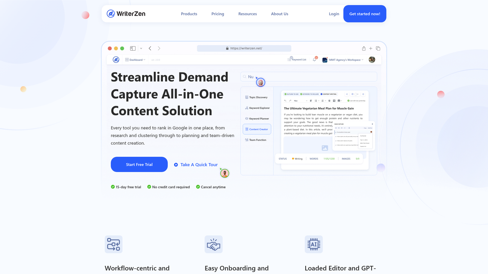 WriterZen homepage