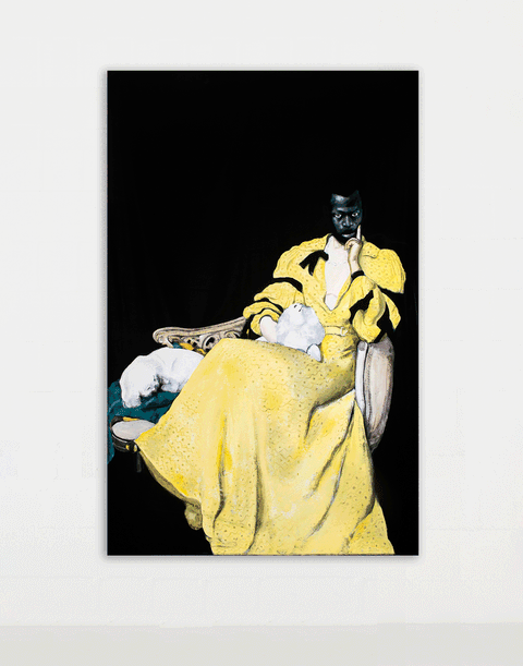 Pauline in the Yellow Dress (1944), after Herbert James Gunn, 2025 - Roméo Mivekannin