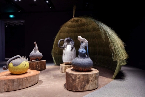 Andile Dyalvane and Zizipho Poswa at the first Indian Ocean Craft Triennial in Australia