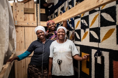 Coral & Hive’s monumental woven masterpiece for Xigera’s interiors