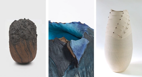 From left to right: Cornish Waterfall, 2019; Isiziba (A Pool), Umwonyo Series, 2022; Rhythms, 2014.