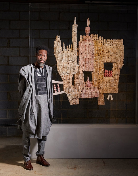 Dominique Zinkpè receives a Special Mention at the 2023 LOEWE Foundation Craft Prize