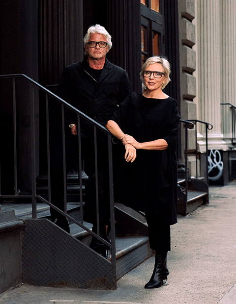 Trevyn and Julian McGowan outside 75 Leonard - their new NYC gallery opening in March 2026