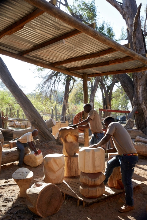 Adam Birch transforms fallen trees into extensive collection of furniture for Xigera