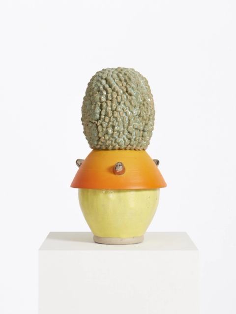 King Houndekpinkou - Green and Orange Bubble Tea Vessel Sculpture, 2022