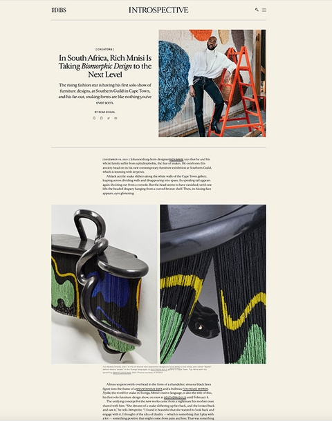 1st DIBS, December 2021 - In South Africa, Rich Mnisi is Taking Biomorphic Design to the Next Level