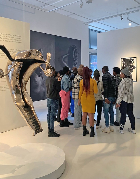 School students engage with Muholi’s work during educational workshops