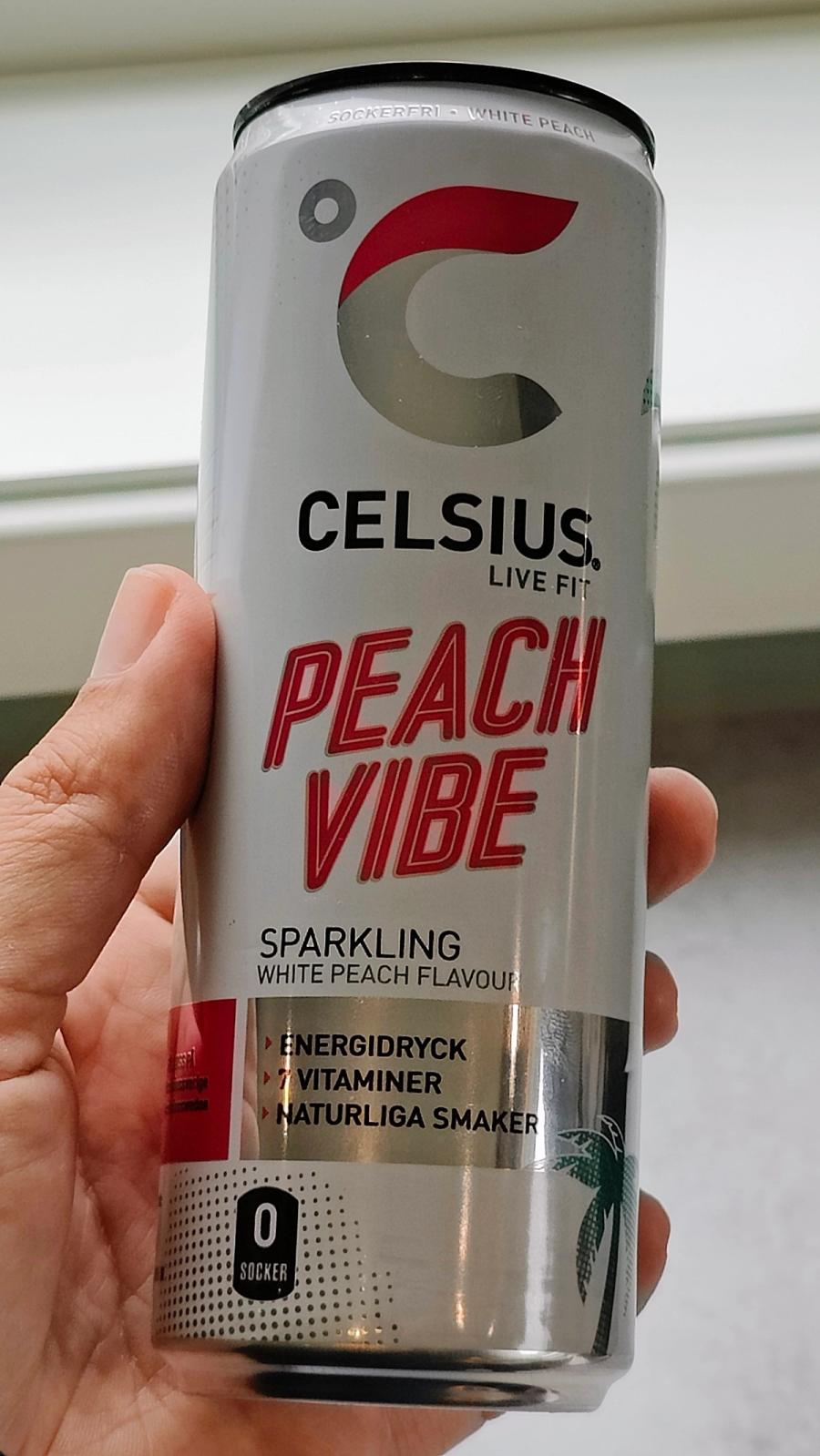 Celsius Peach Vibe, the full can
