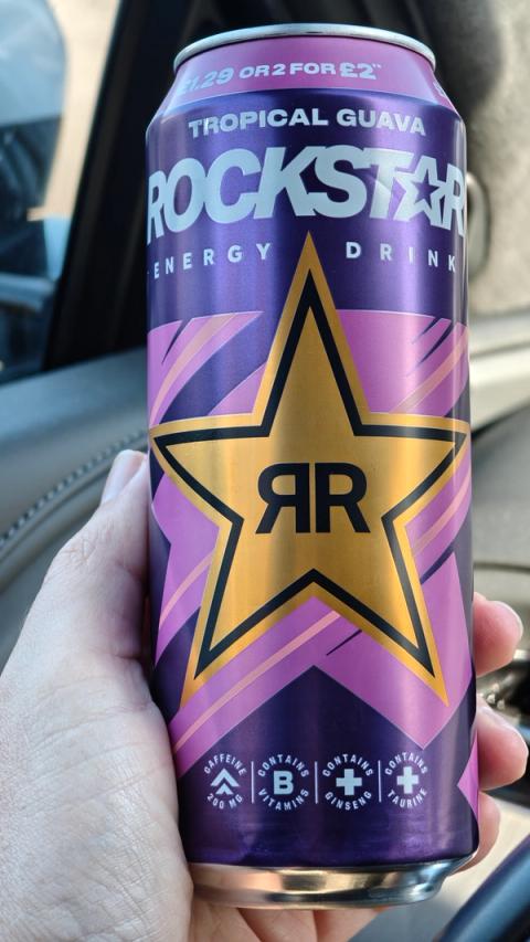 Rockstar Tropical Guava, the full can