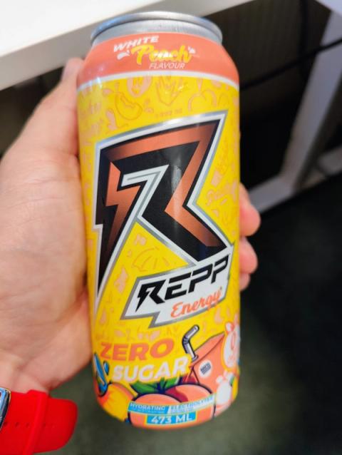 Repp Energy White Peach, hele boksen
