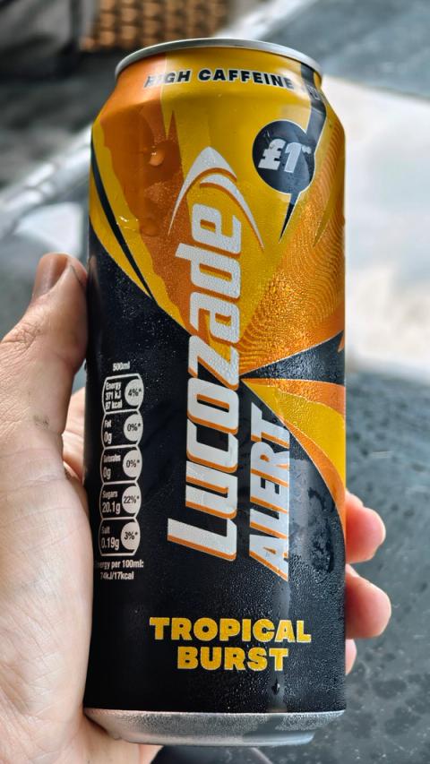 Lucozade Tropical Burst, hele boksen