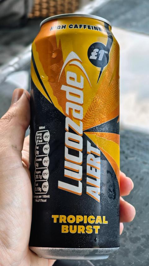 Lucozade Tropical Burst, hele boksen