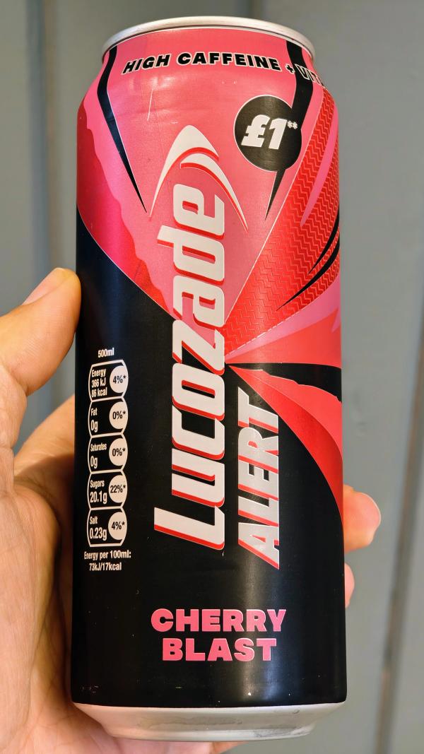 Lucozade Cherry Blast, hele boksen