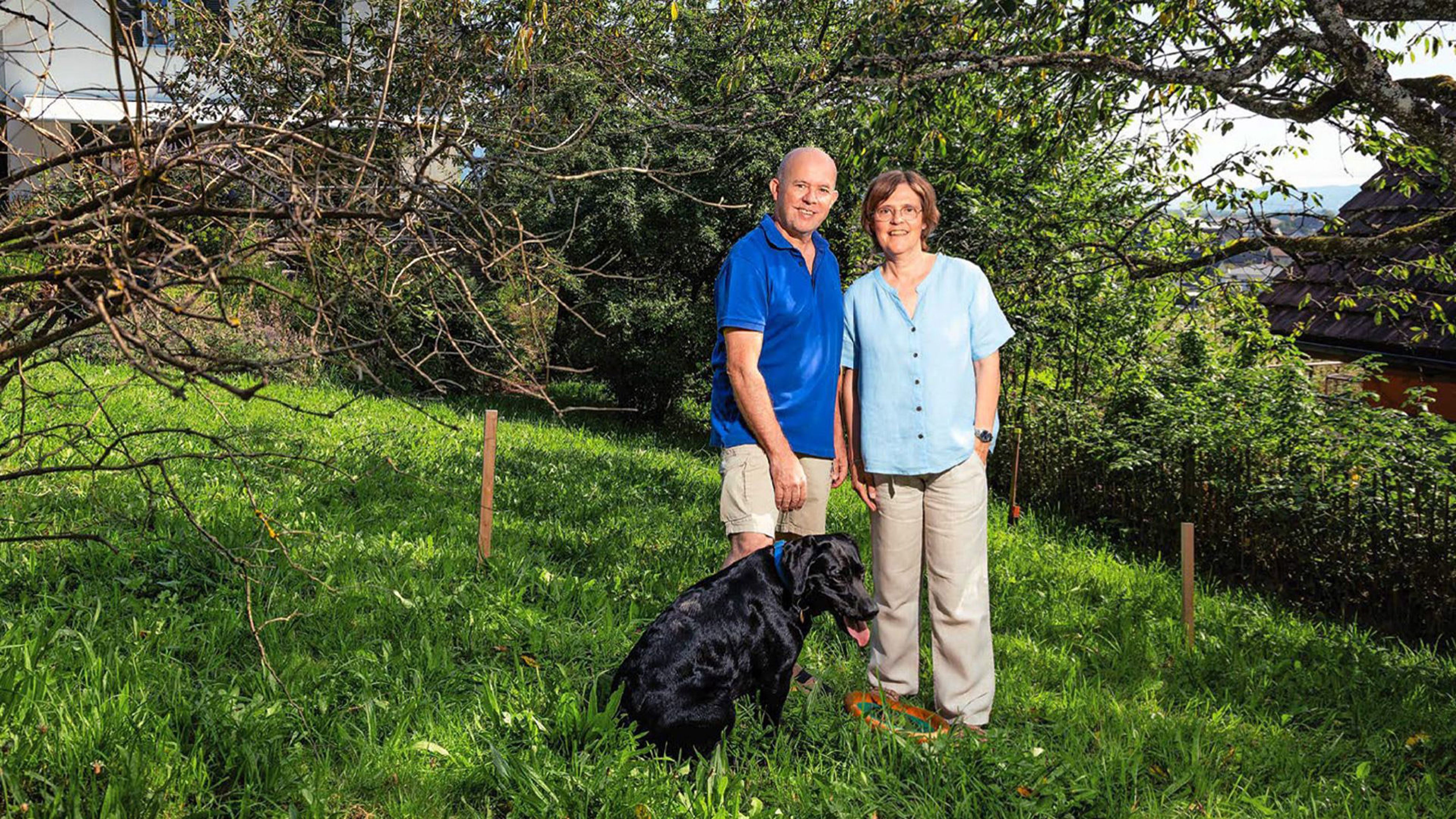 Claudia und Peter Salzmann haben in Starrkirch-Wil SO genug Umschwung, um zwei neue Häuser zu erstellen.