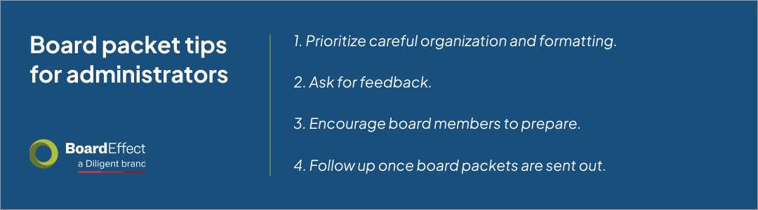 Board packet tips for admins