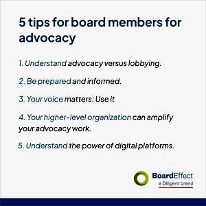 5 tips for board members for advocacy
