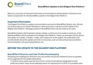 BoardEffect Board Admin Checklist