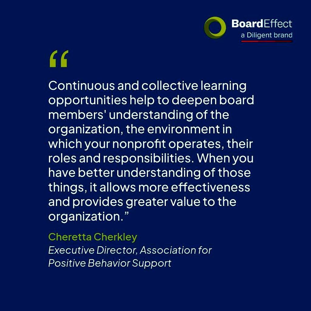 BoardEffect Cheretta Cherkley quote about board training