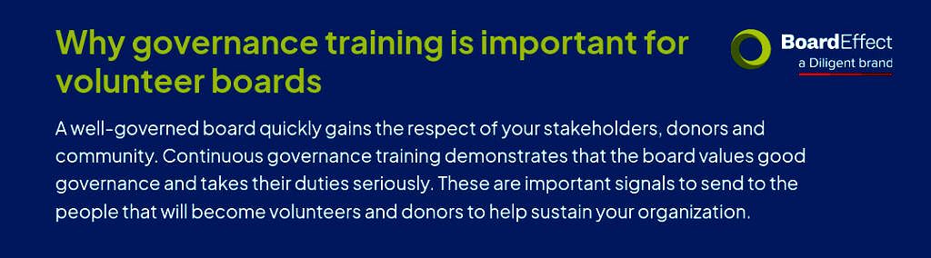 why governance training is important for volunteer boards