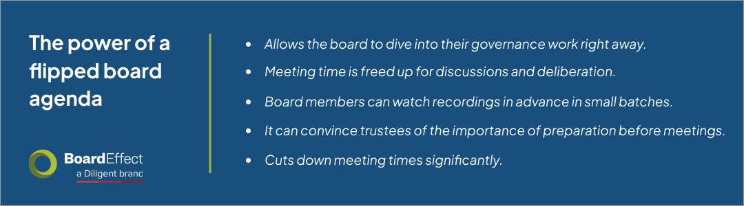 flipped board meeting agenda