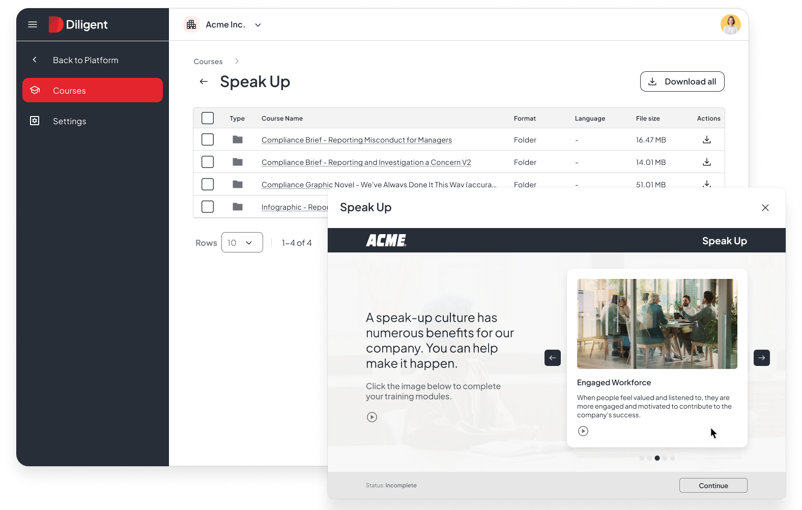 Diligent Compliance and Ethics Library