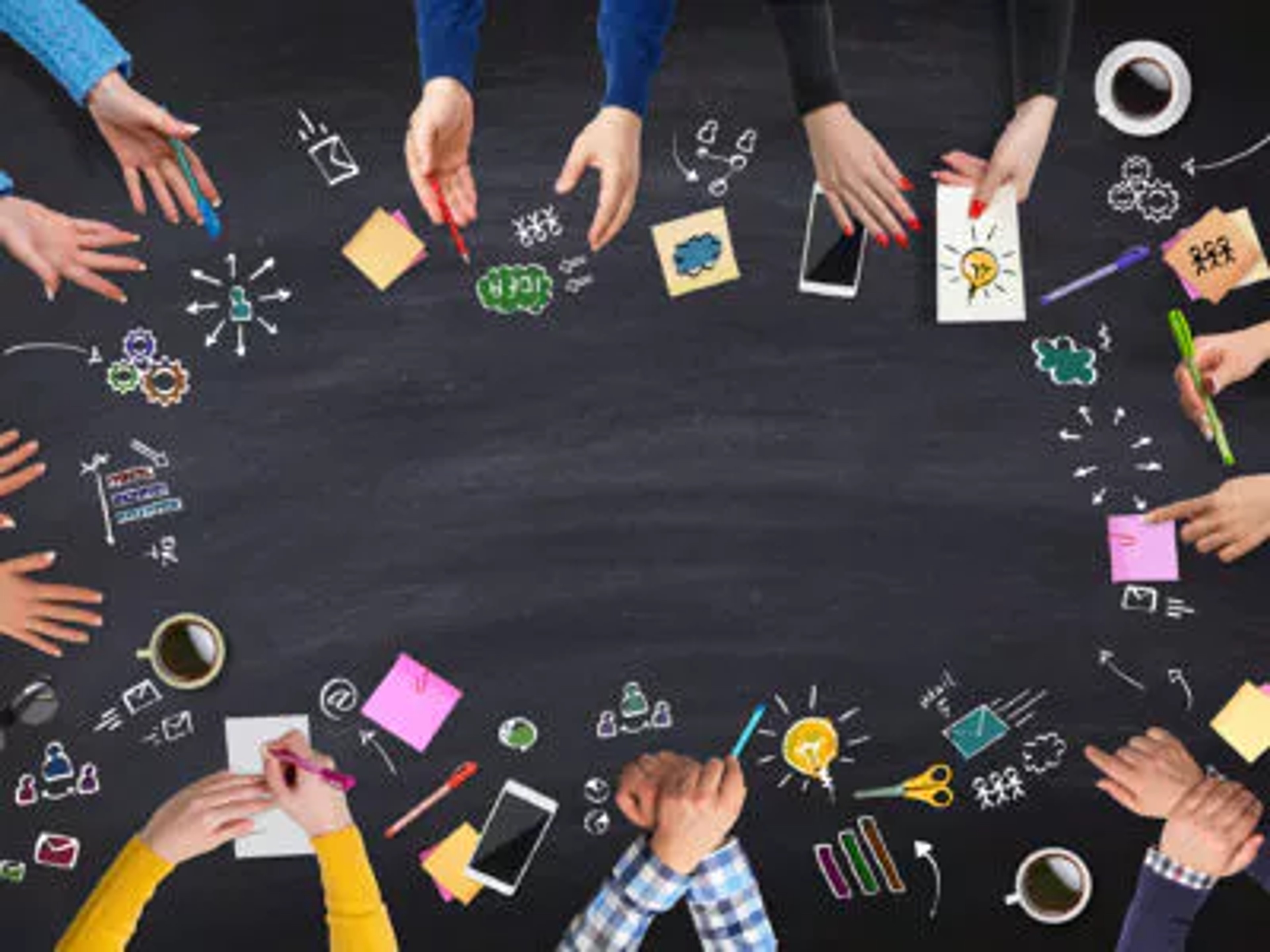 Team reviewing robert's rules of order