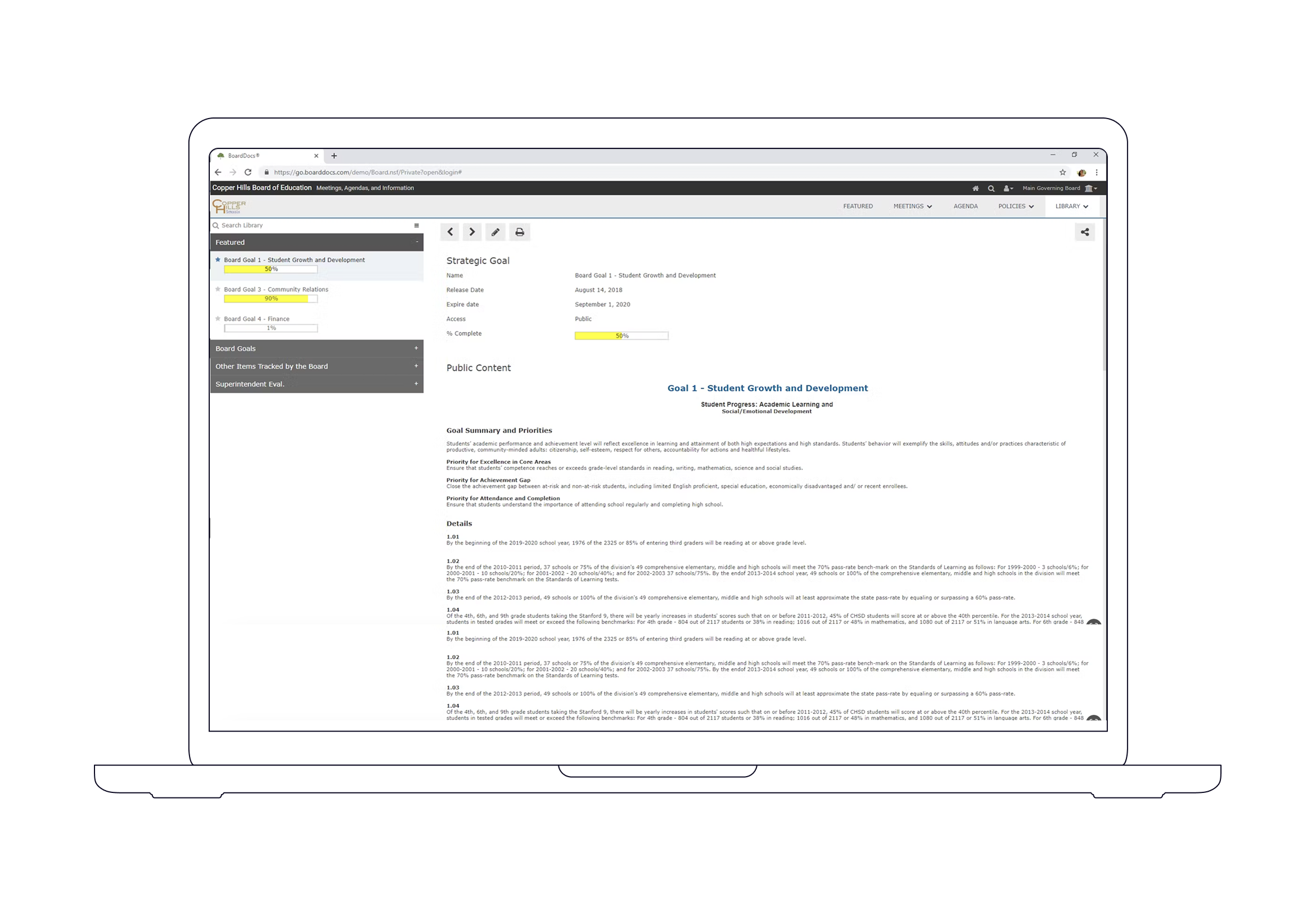 Boarddocs software dashboard