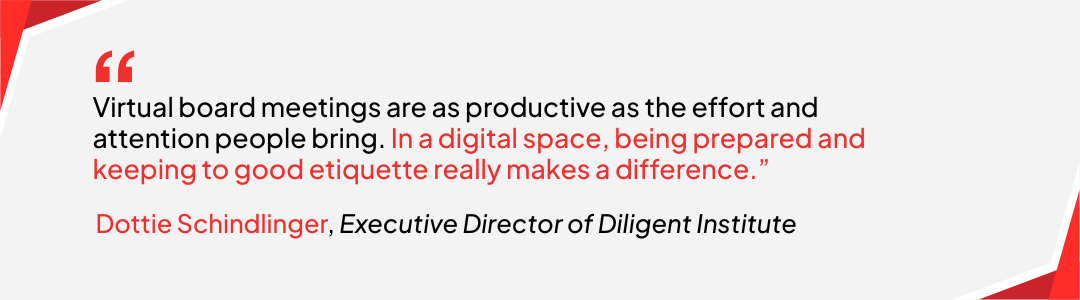 Dottie Schindlinger on virtual board meeting etiquette