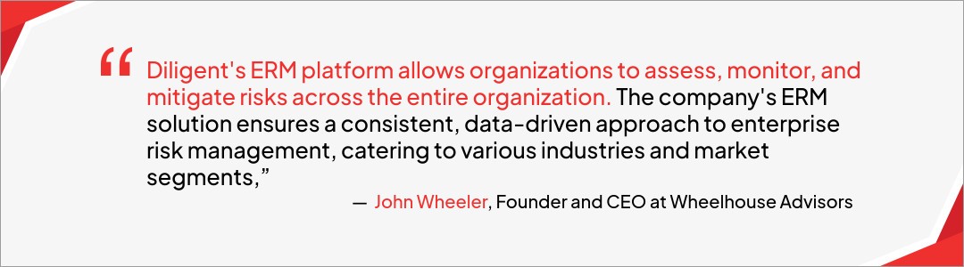 John Wheeler, founder and CEO at Wheelhouse Advisors speaking on how Diligent's ERM platform has helped his organization