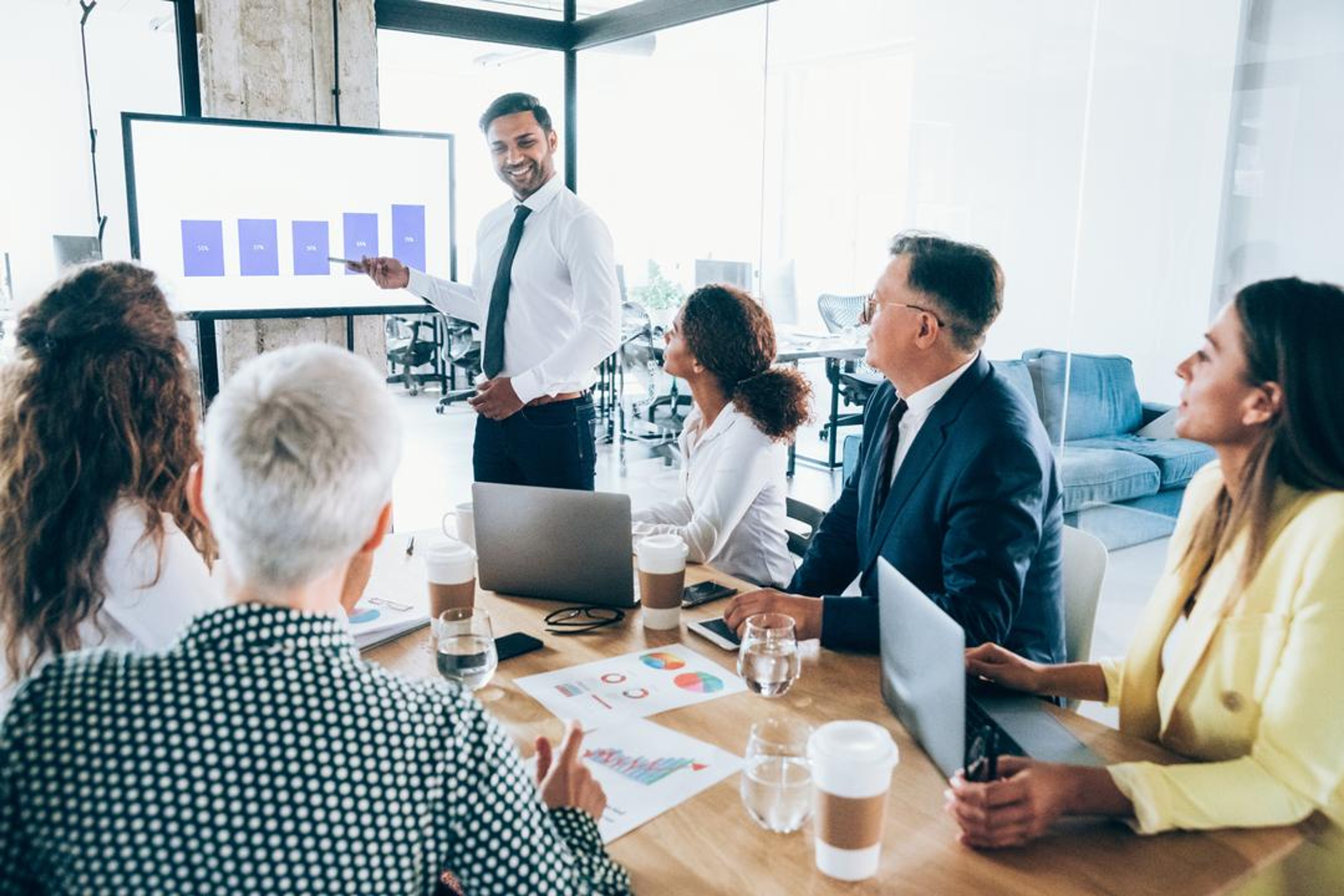 Colleagues choosing the best entity structure