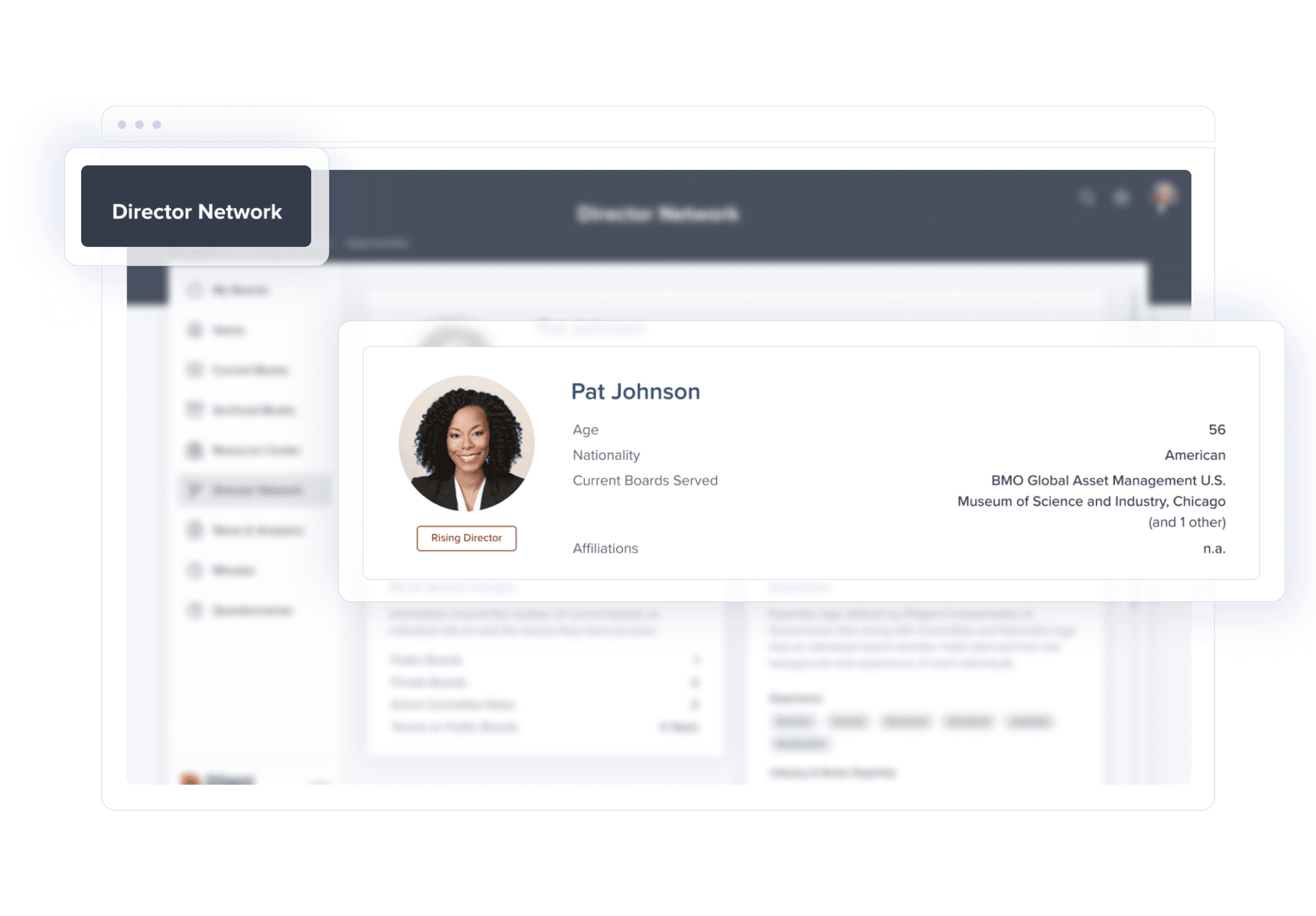 Screenshot showcasing Director Network feature