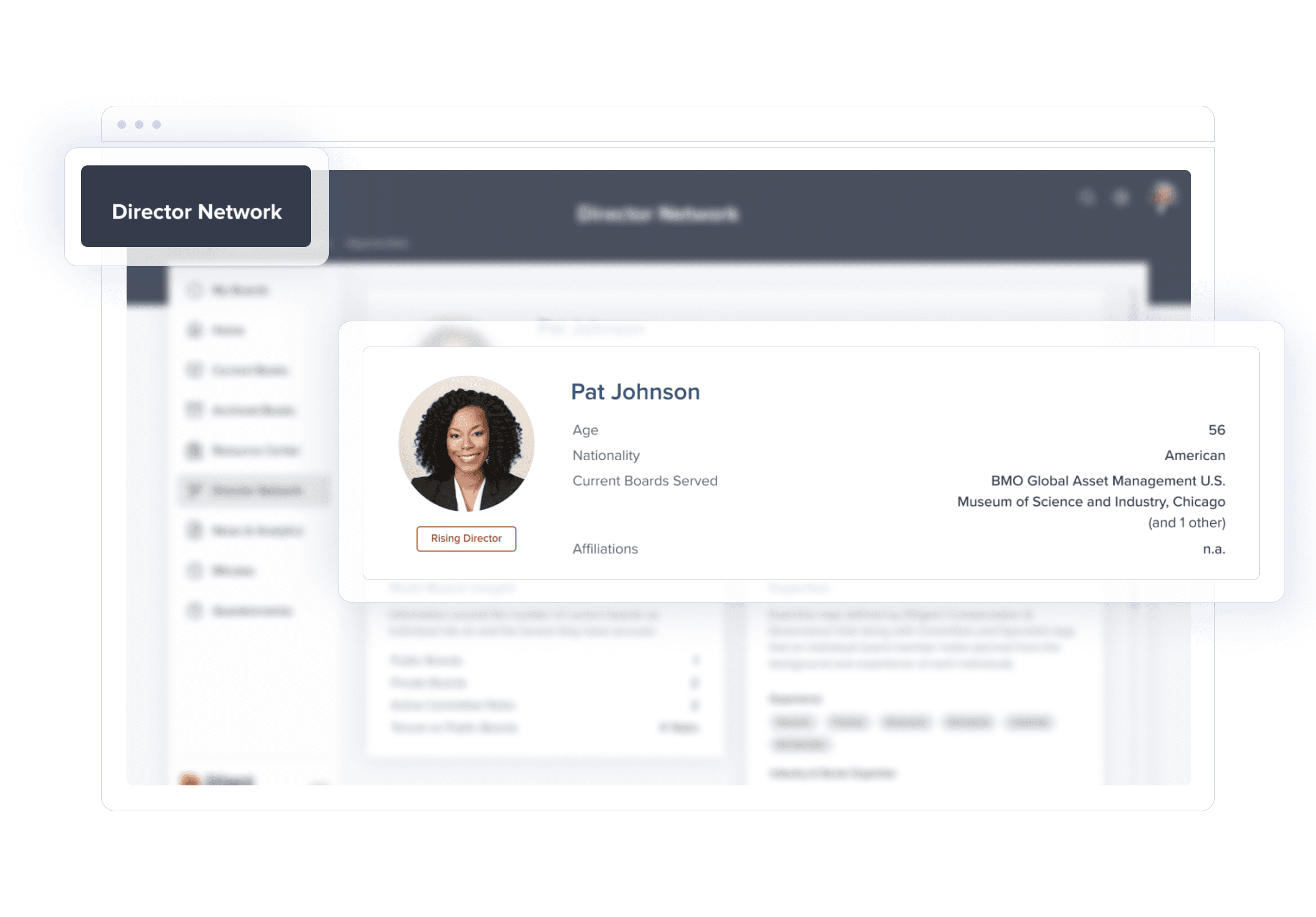 Screenshot showcasing Director Network feature