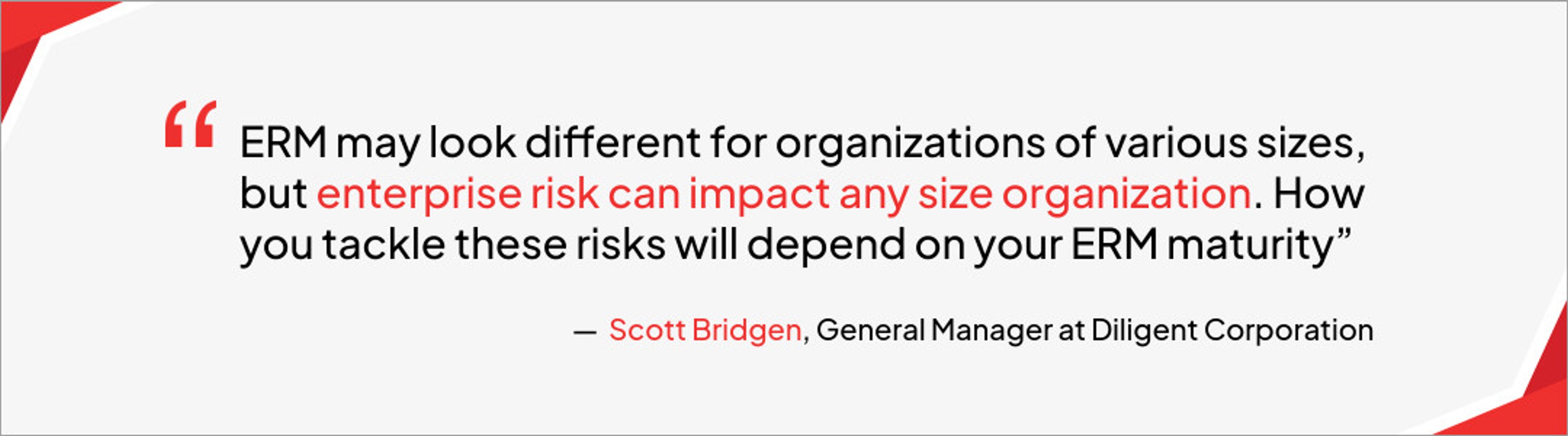 Scott Bridgen speaking on enterprise risk management (ERM) programs