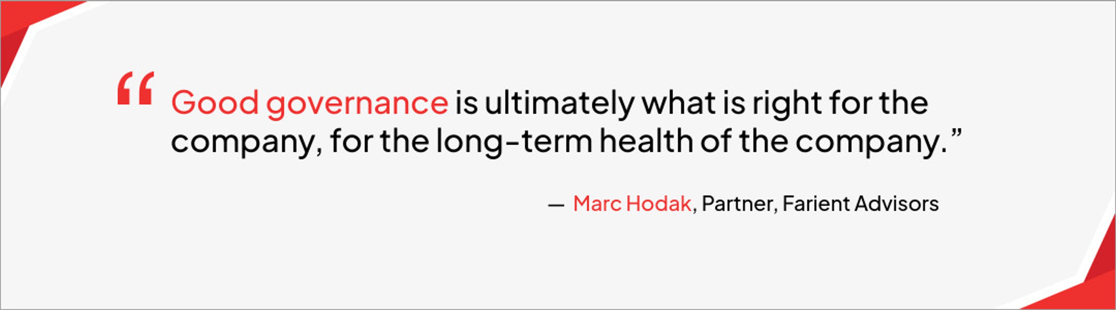 Marc Hodak's thoughts on good governance