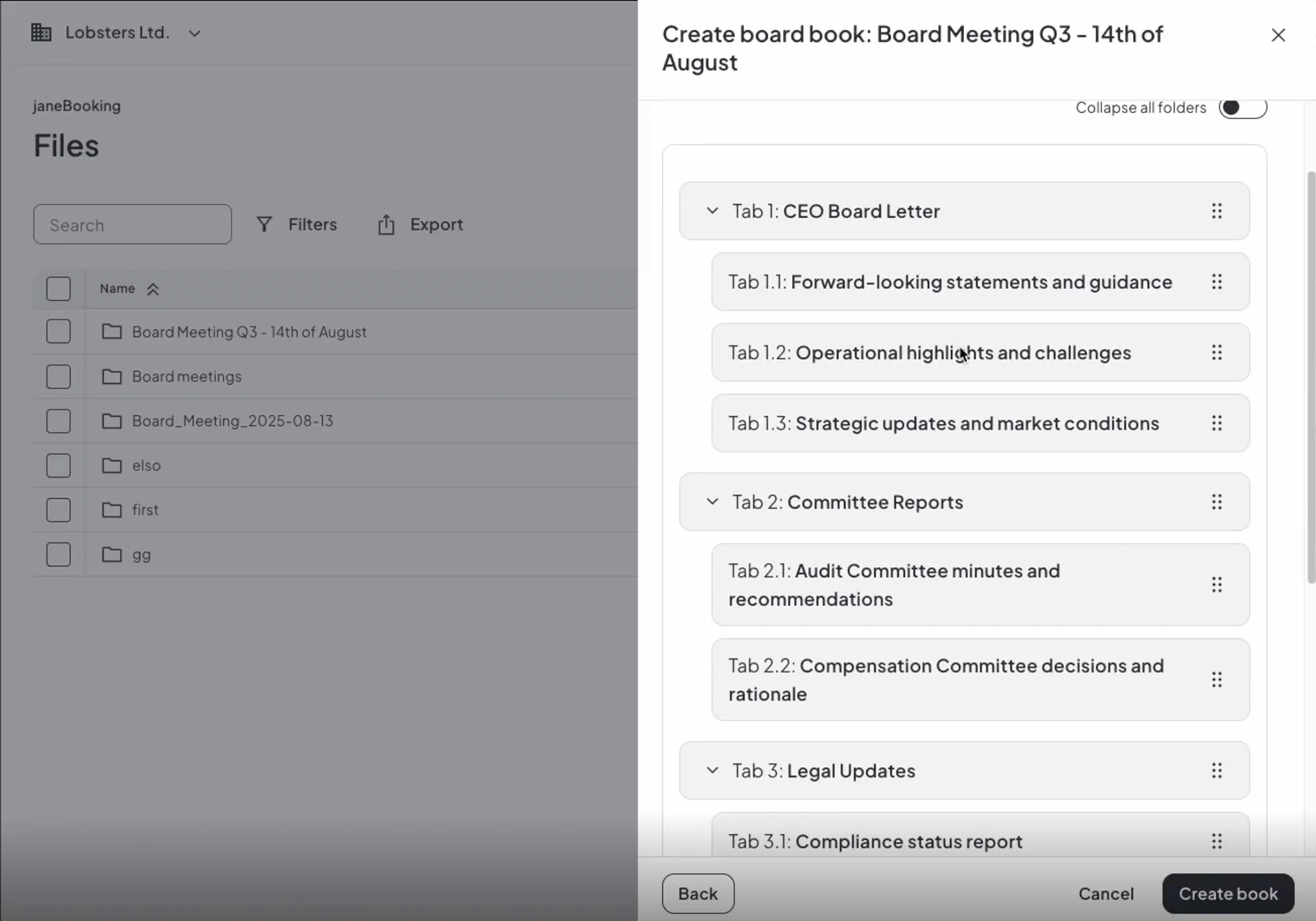 Board book creation on Diligent, which is made easier by effective agenda management
