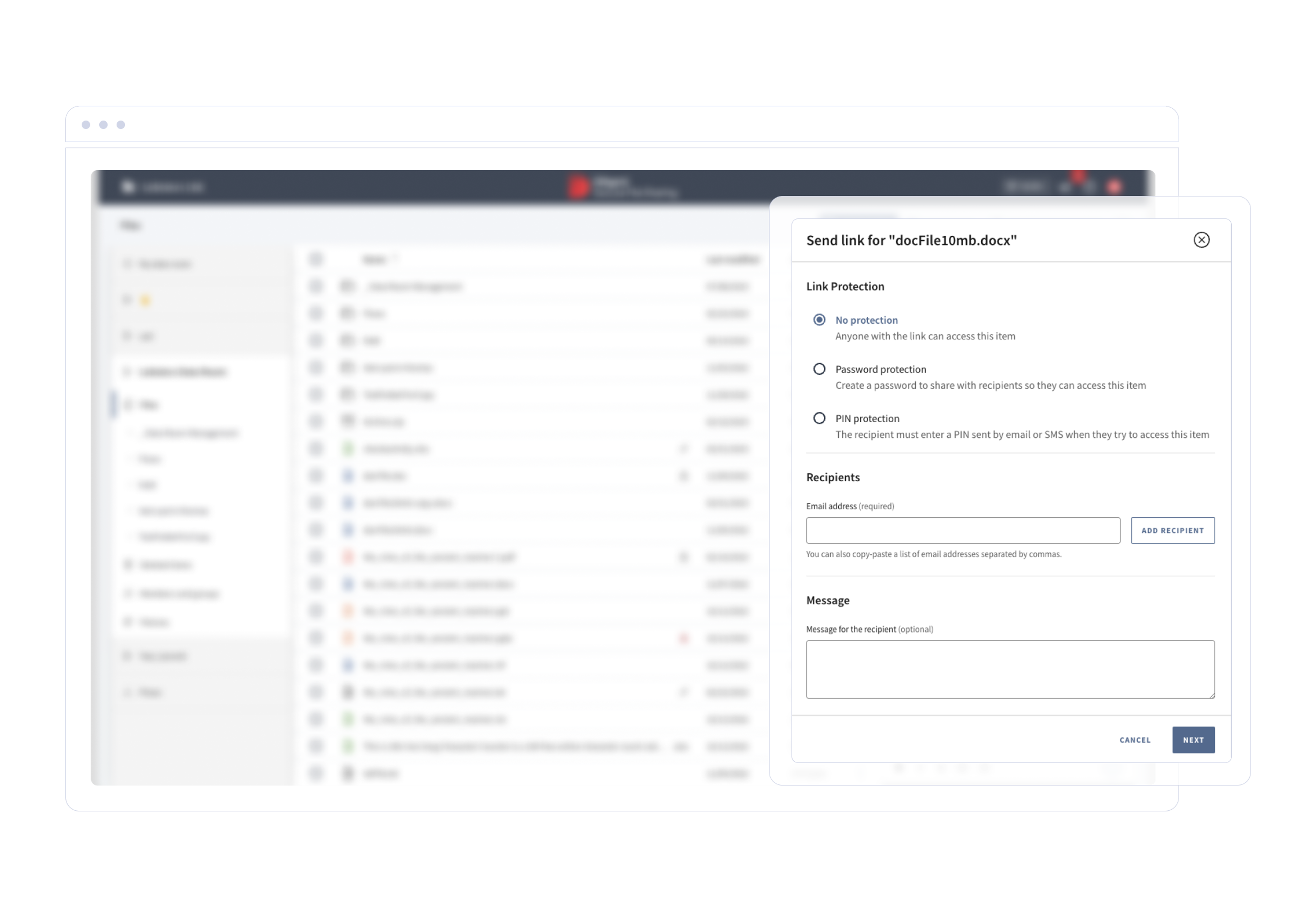 Secure sharing product shot