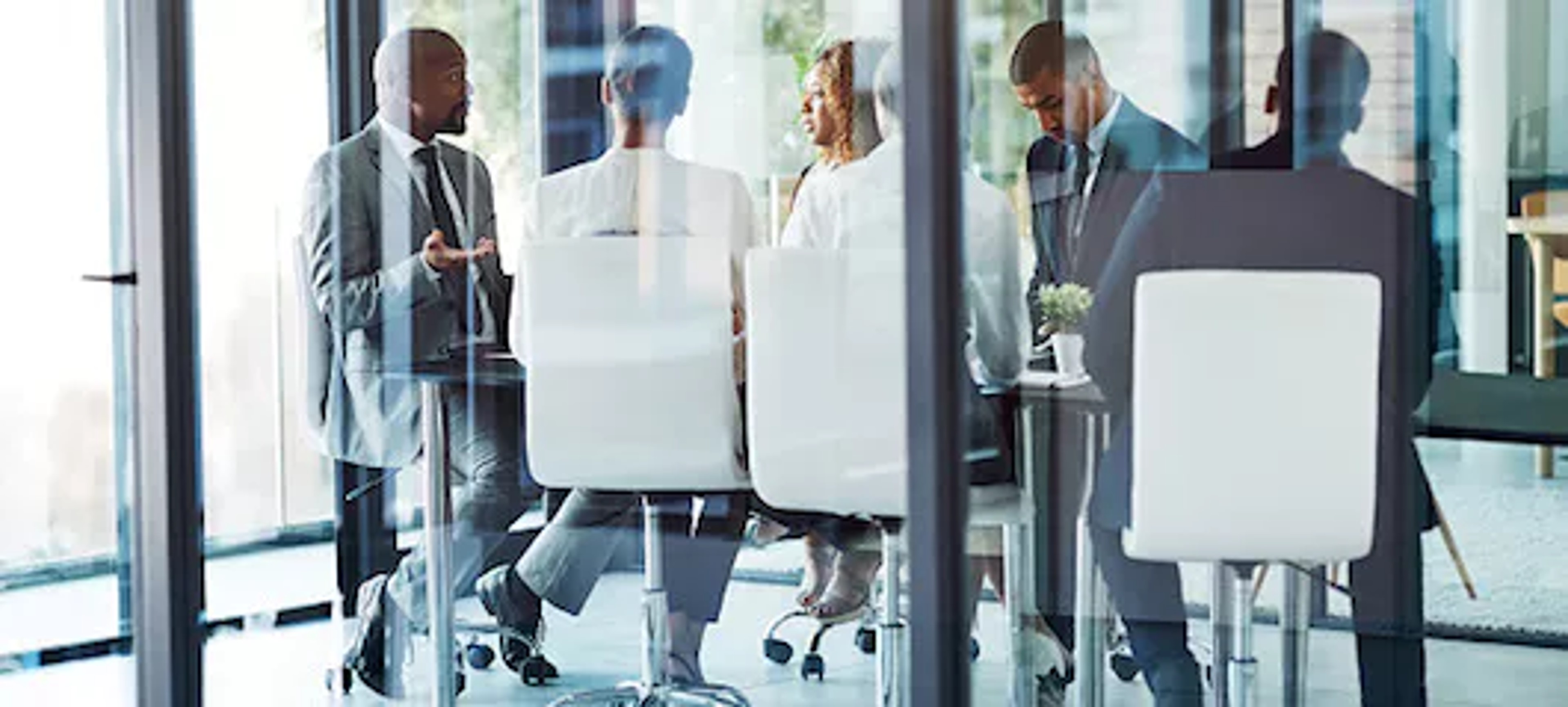 Board members holding an executive board session during the risk oversight process