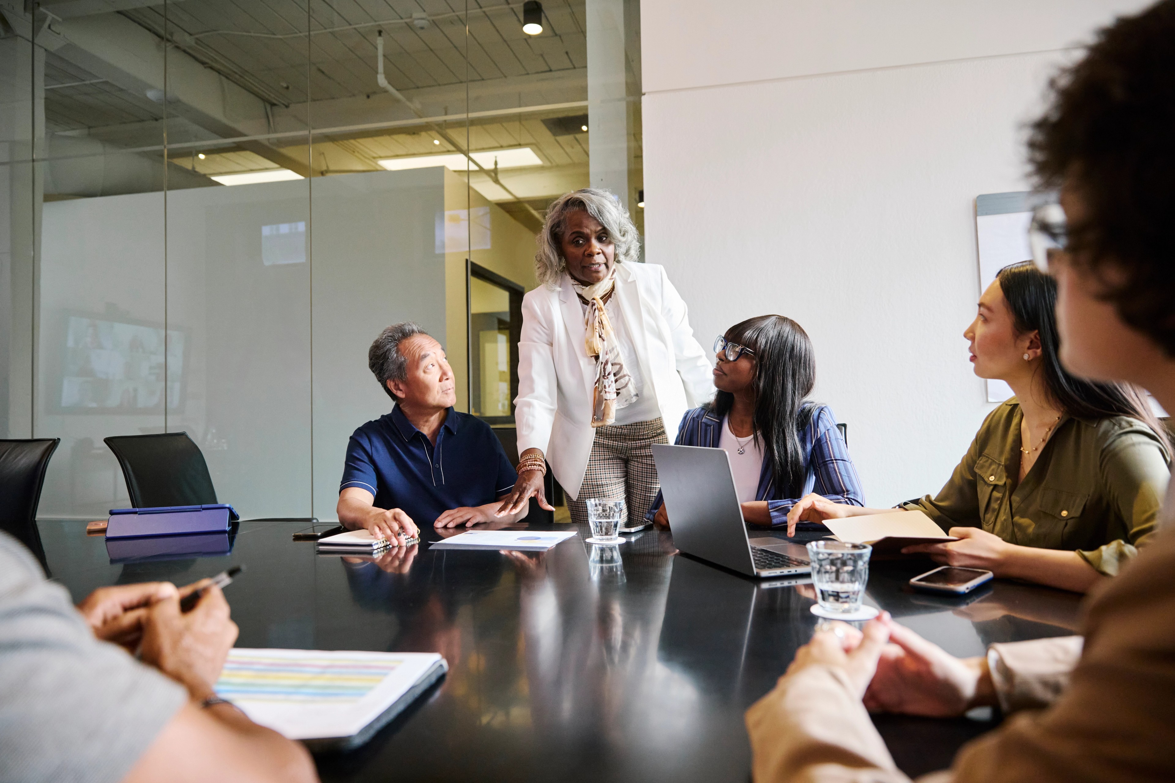 Board meeting discussing company records