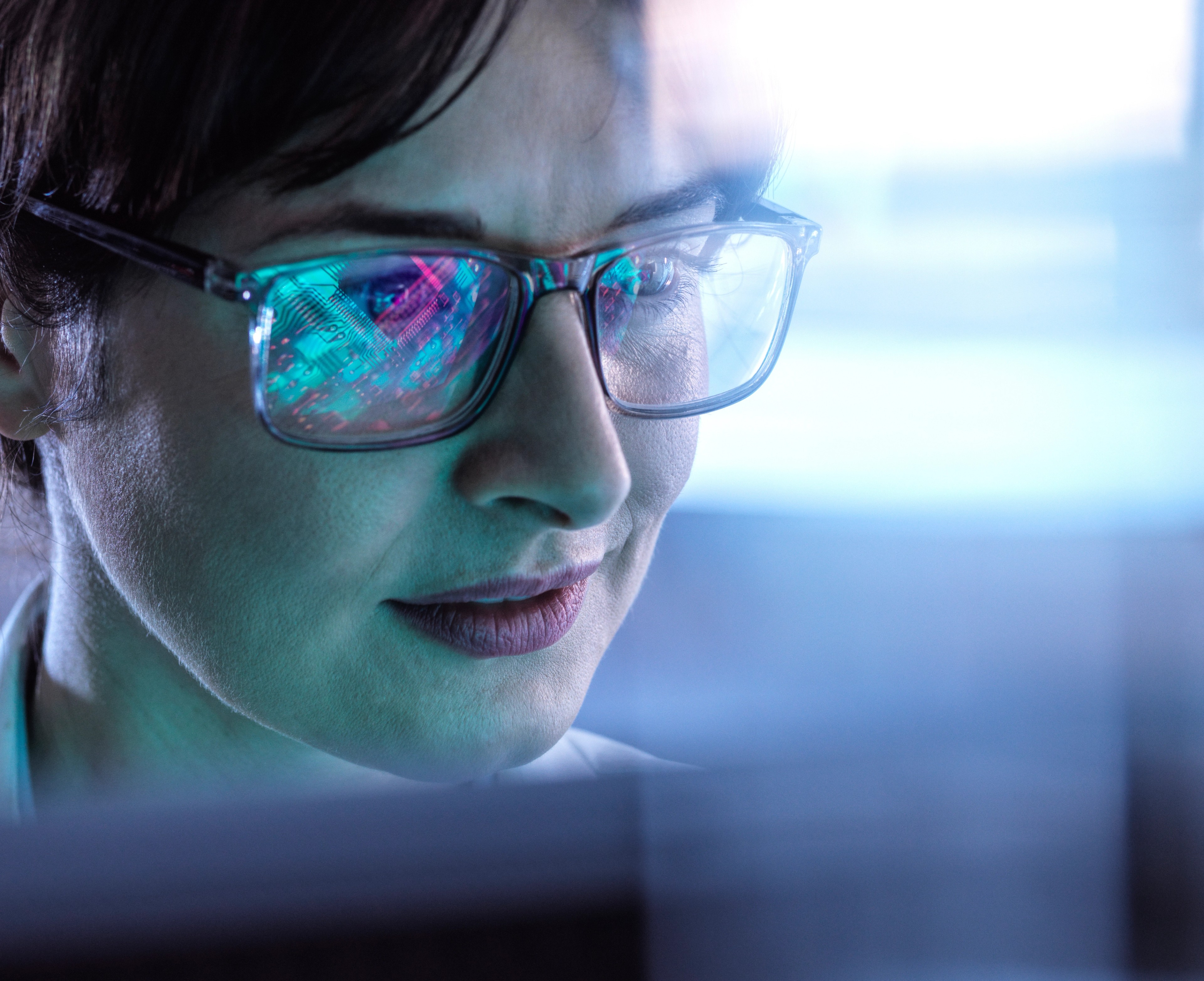 Female professional using artificial intelligence in the boardroom